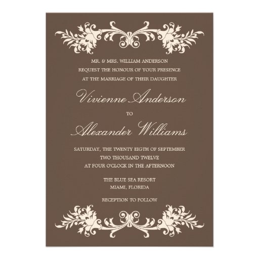 ANTIQUE CHOCOLATE  | WEDDING INVITATION