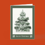 vintage, antique, christmas, tree, postage, stamp,