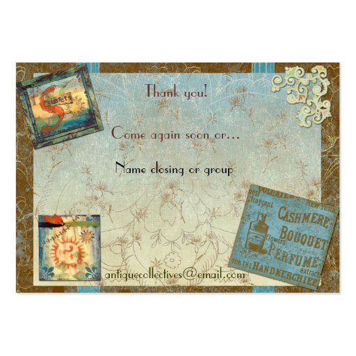 Antique Collectives Custom Business Card Template (back side)