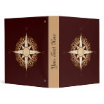 Antique Compass Chocolate Brown Binder
