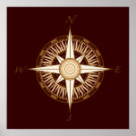 Antique Compass Rose Poster