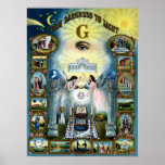 Antique Craft Freemasonry Masonic Hazen Poster