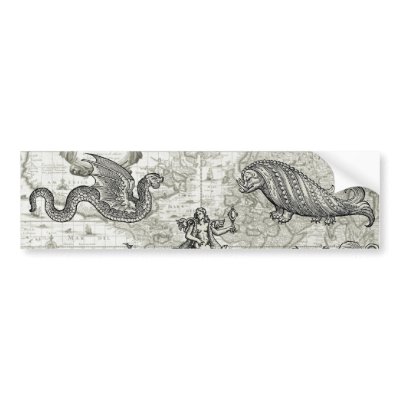 Antique Cryptozoology Bumper Sticker by cryptozoologyshop