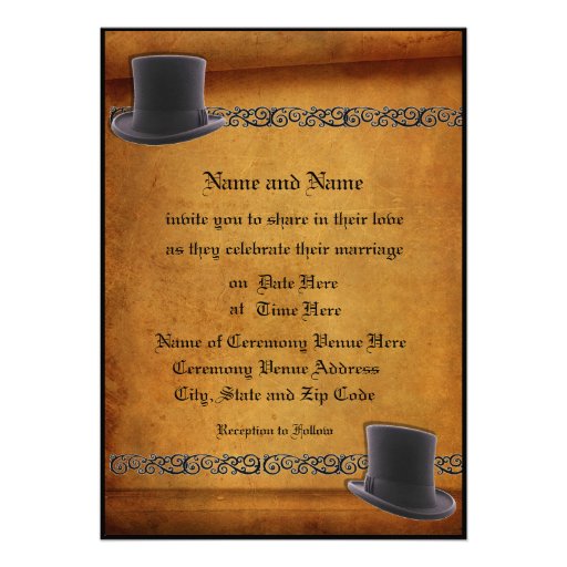 Antique Custom Gay Wedding Invitations