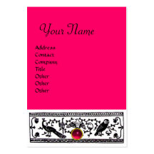 ANTIQUE DECOR, RUBY  MONOGRAM ,pink red Business Card Templates