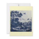 Antique Delft Blue Tile - Cattle and Birds Invitation