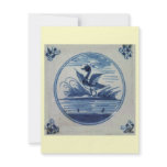 Antique Delft Blue Tile - Duck in the Water Custom Announcements