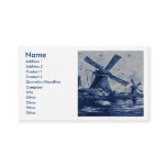 Antique Delft Blue Tile - Windmills by the Water Business Card
