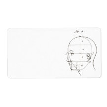 Antique Diagram of Human Head Unique Custom Shipping Label