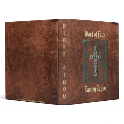 Antique Distressed Print W/Cross Study Notebook Binders by BestAveryBinders