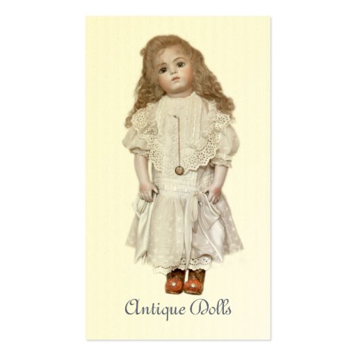 Antique doll business card