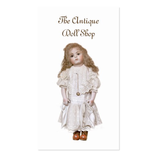 Antique doll business card