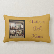 Antique Doll House throw pillow lumbar neck toss