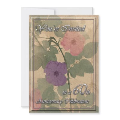 Antique Dusty Rose 60th Anniversary Invitations by EHPlesser