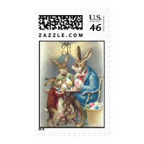 Antique Easter Rabbit Artist Paints Eggs postage