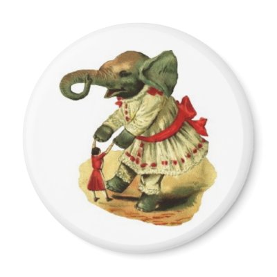 Antique elephant-dancing-doll magnet by qandjj