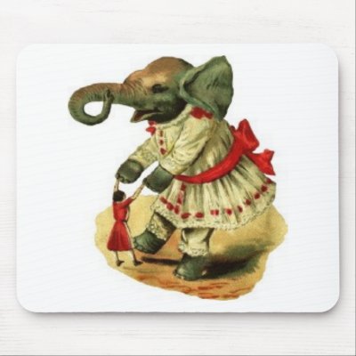 Antique elephant-dancing-doll mouse mats by qandjj