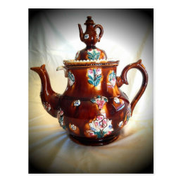 Antique English Teapot Postcard
