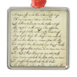 Antique Ephemera Cursive Calligraphy Script Poetry Christmas Ornament