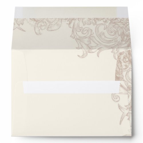 Antique Etched Swirl - Cream - Wedding Envelopes envelope
