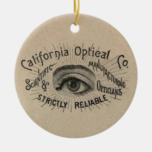 Antique eye advertising art christmas ornament