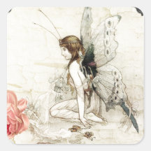 Antique Fairy Collage Stickers