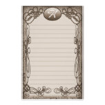 antique fancy lined stationery design
