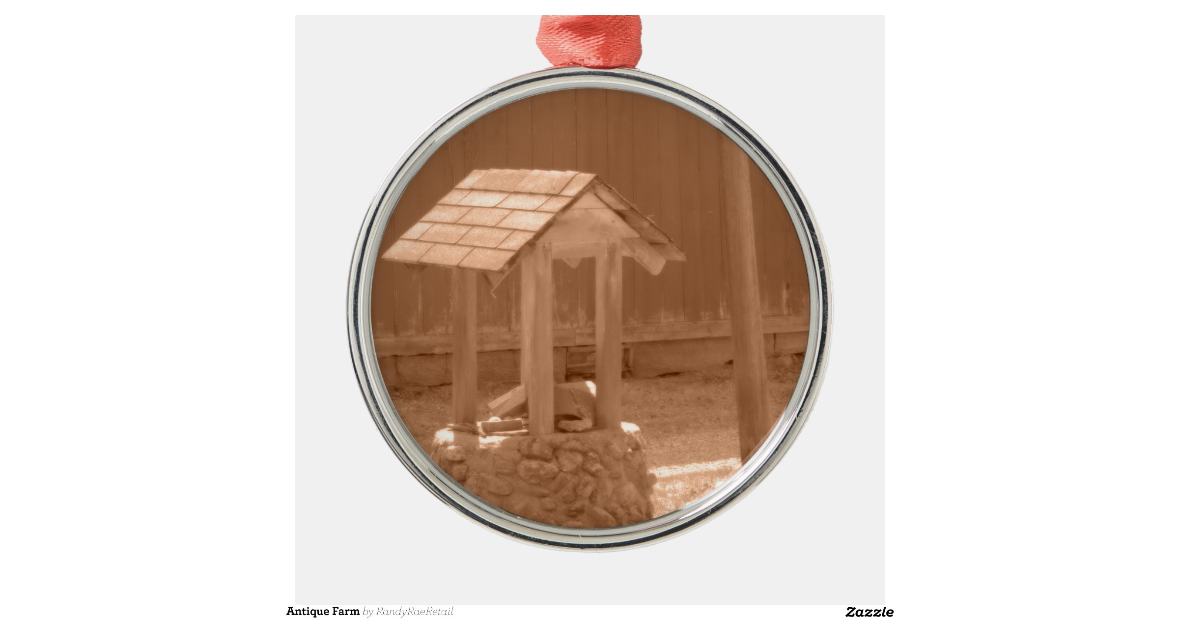 antique farm round metal christmas ornament antique farm round metal christmas ornament