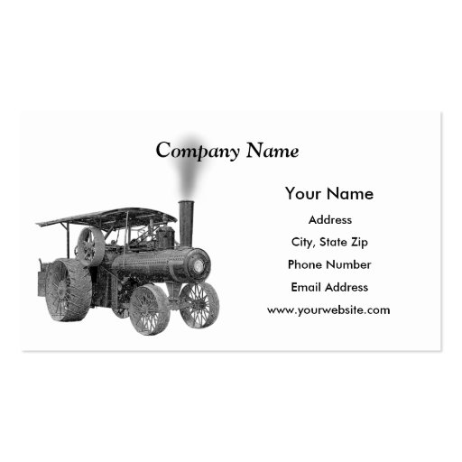 Antique Farm Tractor Business Cards (front side)