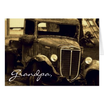 Antique  Farm Truck Sepia Photograph Greeting Cards by CountryCorner
