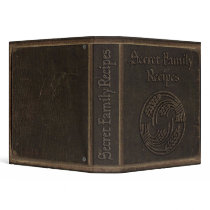Antique Faux Leather Secret Family Recipes Vinyl Binders