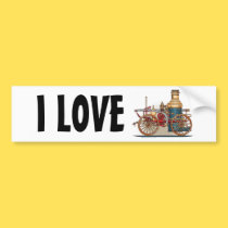 Antique Fire Truck Steam Pumper Bumper Sticker bumper stickers