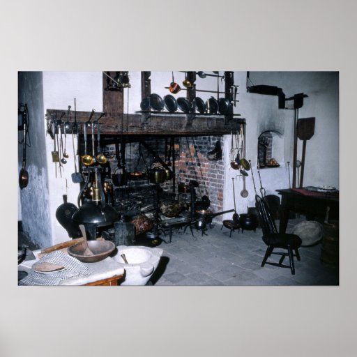 Antique Fireplace Cooking Tools Kitchen Poster Zazzle
