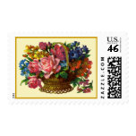 Antique Floral Basket Postage Stamp