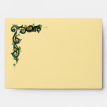 ANTIQUE FLORENTINE FLORAL  BROWN WAX SEAL MONOGRAM ENVELOPES