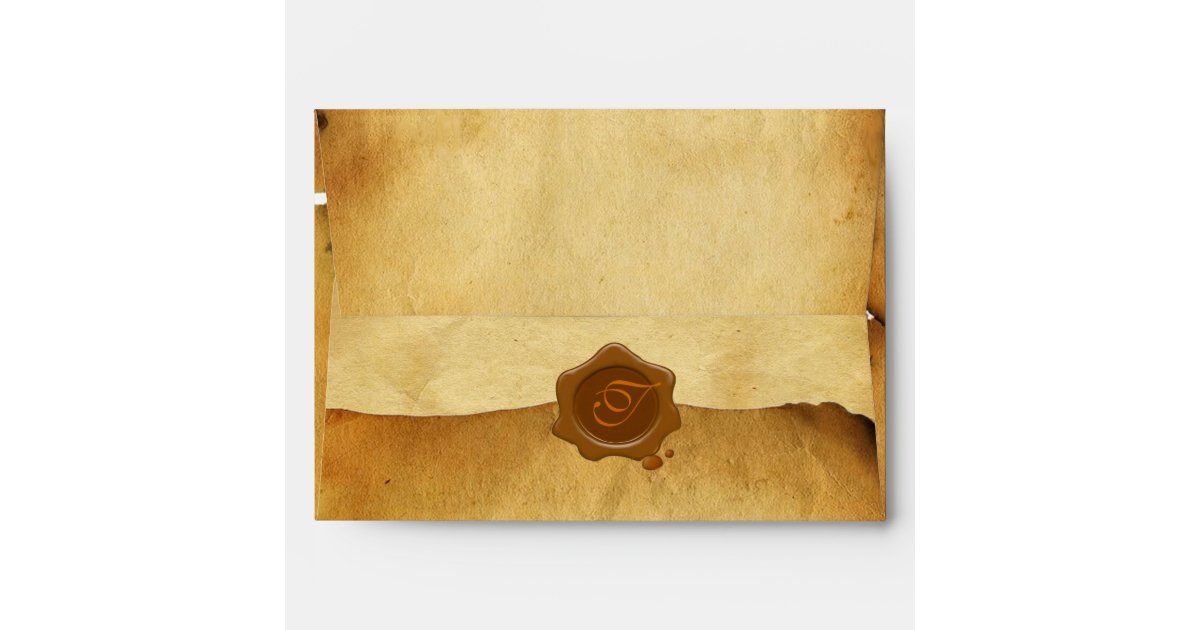 ANTIQUE FLORENTINE PARCHMENT WAX SEAL MONOGRAM ENVELOPE Zazzle