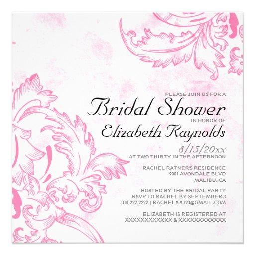 Antique Flourish Bridal Shower Invitations