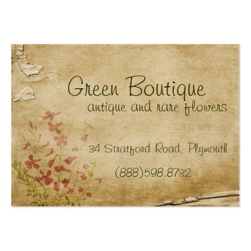 Antique Flowers Business Card Template (front side)