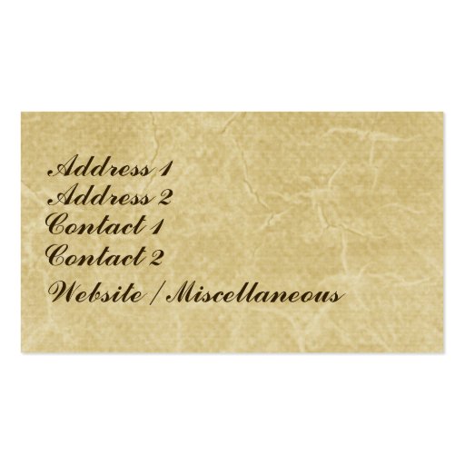 Antique Flowers Business Card Templates (back side)