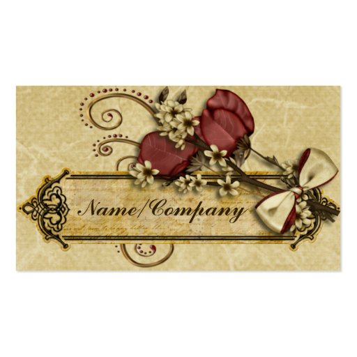Antique Flowers Business Card Templates (front side)