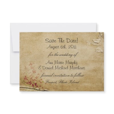 Antique Flowers Save the Date Custom Invitations by Pixel_Bunneh