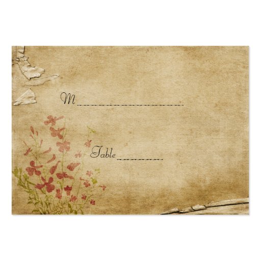 Antique Flowers Table Place Card Business Card (front side)