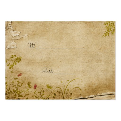 Antique Flowers Table Place Card Business Card Templates (front side)