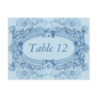 Antique Frame Blue Table Number Card postcard