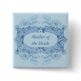 Antique Frame Blue Wedding Role Button button