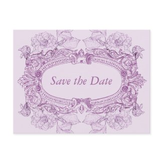 Antique Frame Lilac Save the Date Postcard postcard