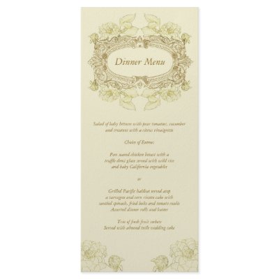 Antique Frame Menu Rack Card by starstreamdesign