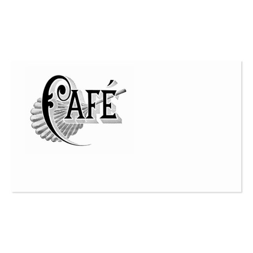 Antique French Coffee Cafe Logo Business Cards (front side)
