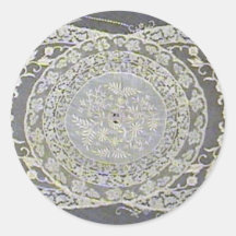 Antique French Normandy Lace Round Stickers