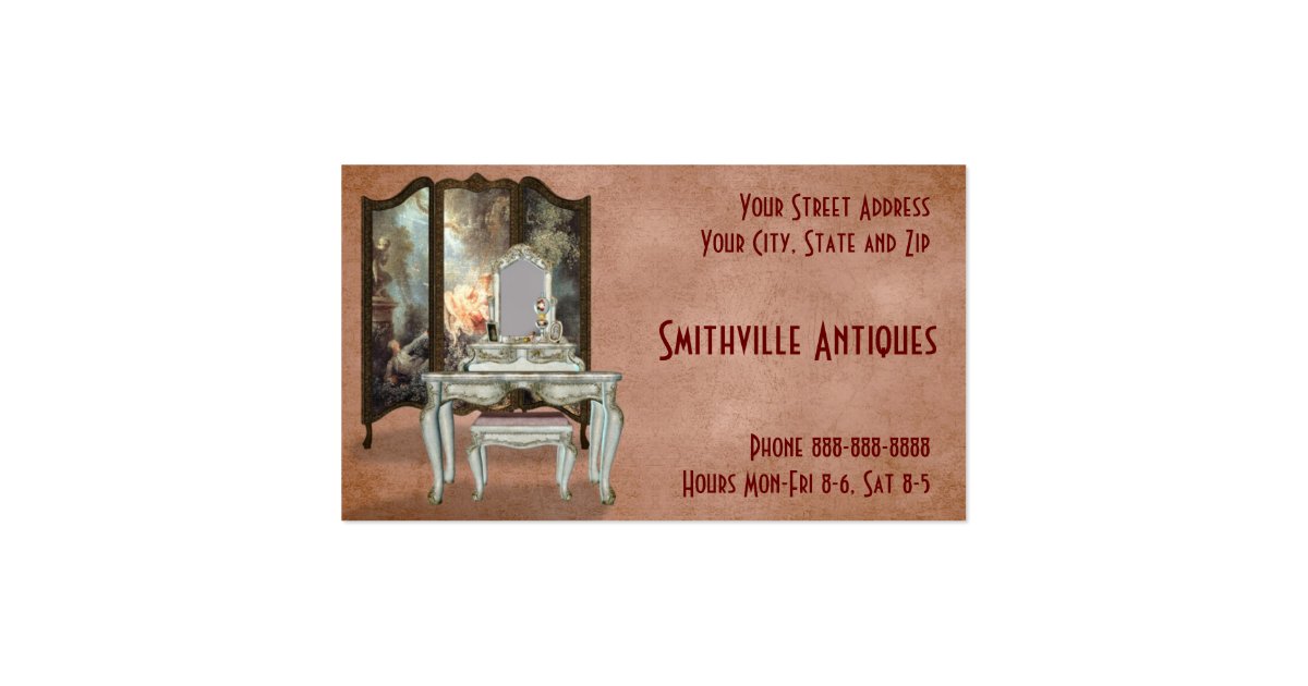 Antique Furniture Store Business Card Zazzle